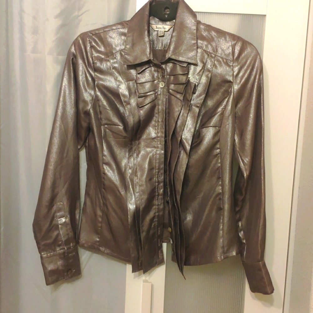 Metallic tan color dress shirts